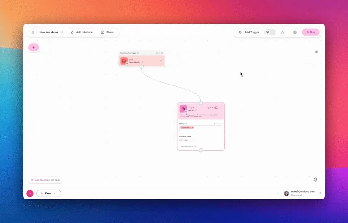 Gumloop visual workflow interface