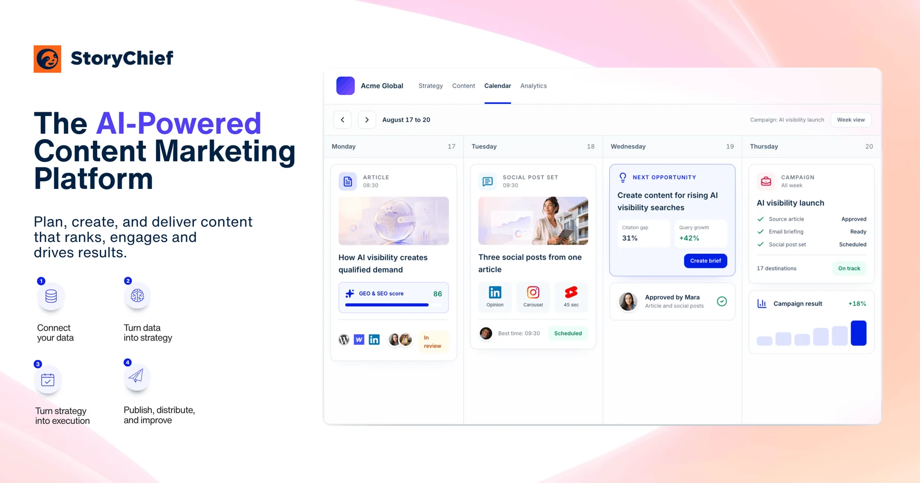 StoryChief content marketing platform interface overview
